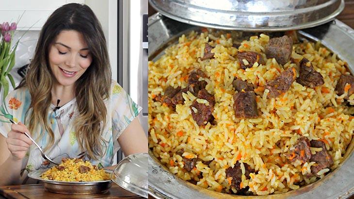 Wie macht man persischen Reis? | Fleischiger Karottenreis Rezept